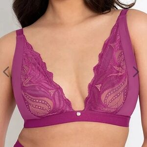 Curvy Kate Scantilly Bra Women's M Orchid Indulgence‎ Bralette Wirefree